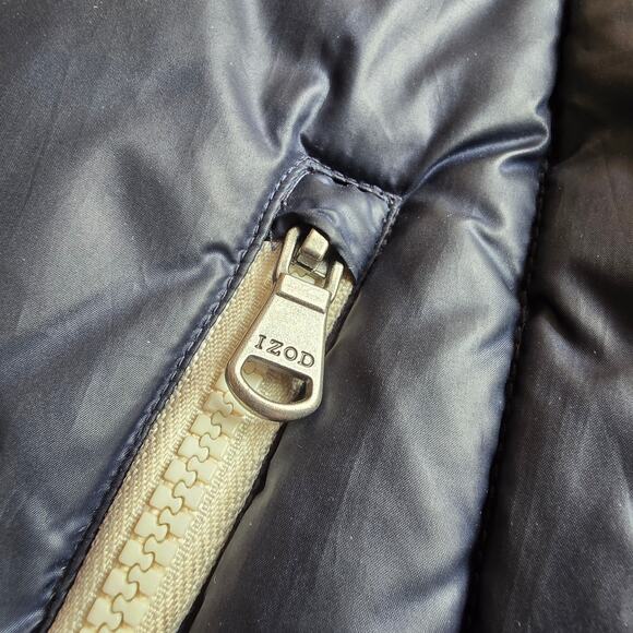 Vintage 90s Izod Mens Navy Puffer Vest Full Zip and Snap Great Condition 2XL - Picture 4 of 5